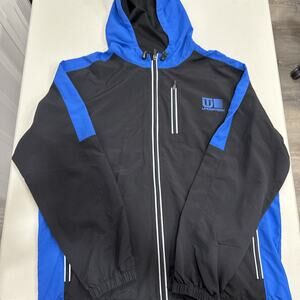 Undertech Men’s Zip Windbreak Sweater & Sweat Pants Set Blue And Black Sz M